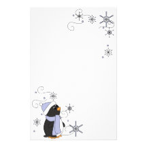 Pingouin dans la crainte papier à lettre personnalisable