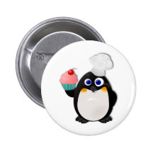 Pingouin de Baker avec le petit gâteau II Badges