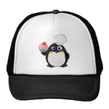 Pingouin de Baker avec le petit gâteau II Casquette