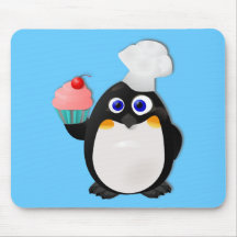 Pingouin de Baker avec le petit gâteau II Tapis De Souris