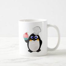 Pingouin de Baker avec le petit gâteau II Tasse À Café