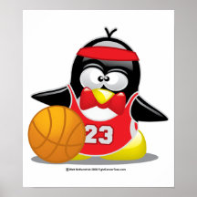 Pingouin de basket-ball poster