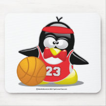 Pingouin de basket-ball tapis de souris