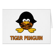 Pingouin de bébé de tigre cartes de vœux