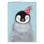 Pingouin de bébé portant une carte d'art de chapea