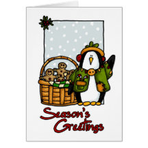 pingouin de Bonnes Fêtes Cartes