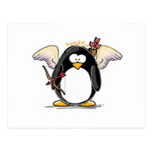 Pingouin de cupidon cartes postales
