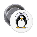 Pingouin de jeune mariée badge