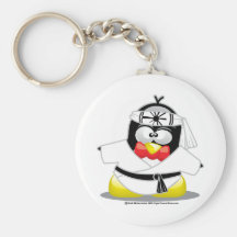 Pingouin de karaté porte-clef