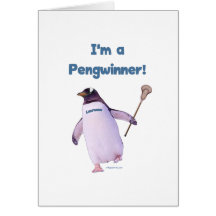 Pingouin de lacrosse carte de vœux