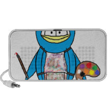 Pingouin de peintre haut-parleurs ordinateur portable