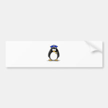 Pingouin de policier autocollant pour voiture