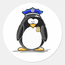 Pingouin de policier autocollants