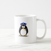 Pingouin de policier mug à café