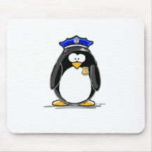 Pingouin de policier tapis de souris