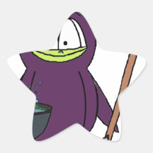 Pingouin de sorcière stickers en étoile