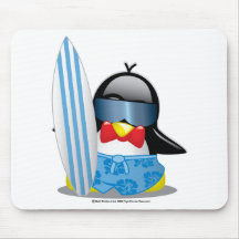 Pingouin de surfer tapis de souris