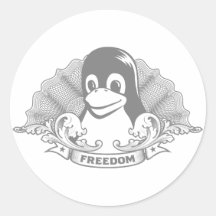 Pingouin de Tux - (Linux, Open Source, Copyleft, F Autocollant