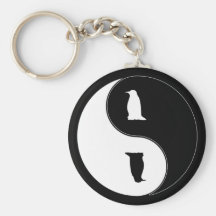Pingouin de Yin Yang Porte-clé