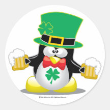 Pingouin du jour de St Patrick Autocollants
