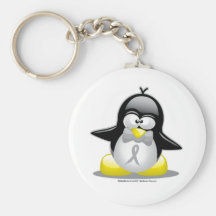 Pingouin gris/argenté de ruban porte-clé