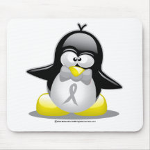 Pingouin gris/argenté de ruban tapis de souris