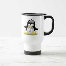 Pingouin gris/argenté de ruban tasse