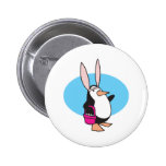 pingouin idiot de lapin de Pâques Badge