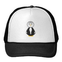 Pingouin mignon de jeune mariée casquettes