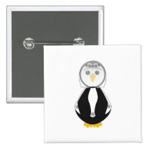 Pingouin mignon de jeune mariée pin's