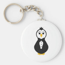 Pingouin mignon de marié porte-clef