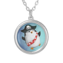 Pingouin mignon de pirate collier