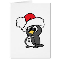 Pingouin mignon de smoking de Noël Carte De Vœux