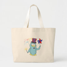 Pingouin patriotique - bleu blanc rouge sac en toile