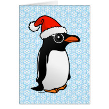 Pingouin Père Noël de Gentoo Carte De Vœux
