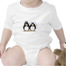Pingouins de jeunes mariés bodies pour bébé