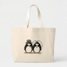 Pingouins de jeunes mariés sac
