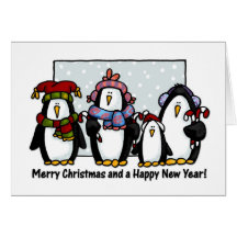 pingouins de Joyeux Noël Cartes