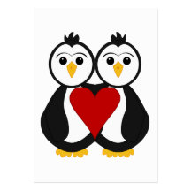 Pingouins mignons dans l'amour modèles de cartes de visite