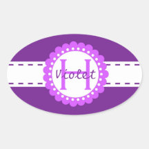 Pink and Violet Monogram Stickers