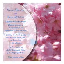 Pink Cherry Blossoms Wedding Invitations invitations