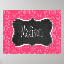 Pink Floral; Vintage Chalkboard Posters