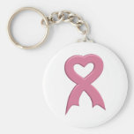 Pink-Ribbon-Heart-3D Keychain Porte-clé