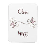 Pink Tulip Dishwasher Clean - Dirty Magnets