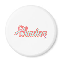PinkAndTealHeartRibbonSurvivorLight - customisé magnets