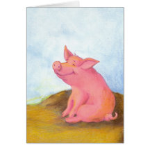 Pinkles porcin/carte de voeux vierge