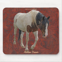 Pinto a peint le cheval sur le cuir usiné BG Mouse Tapis De Souris