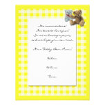 Pique-nique d'ours de nounours avec la nappe jaune bristols personnalisés
