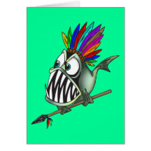 Piranha indigène cartes de vœux