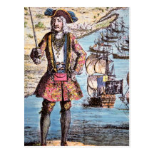 Pirate Bart noir Cartes Postales